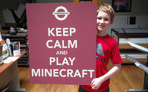 plakat: keep calm and play mindcraft